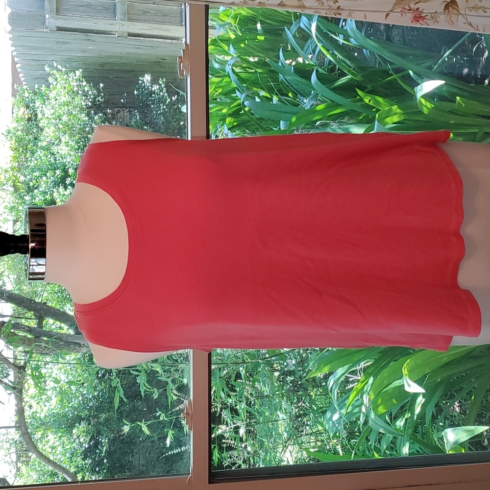 J.Jill V Neck Pima Cotton Coral sleeveless